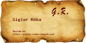 Gigler Réka névjegykártya